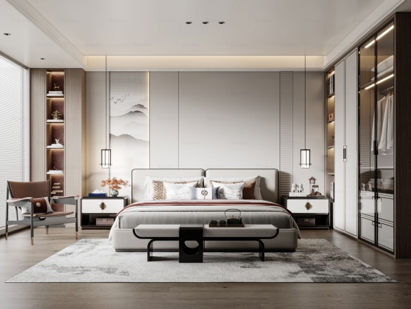 新中式风卧室005