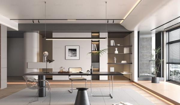 现代简约风书房001