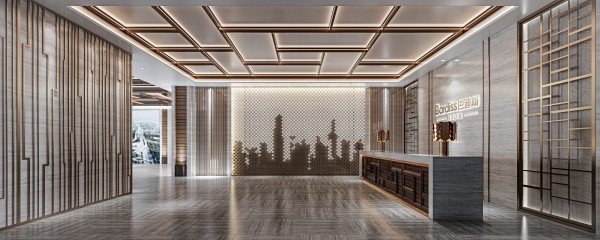 新中式前台商业工装方案003