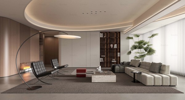 现代轻奢风客厅010