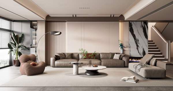 现代简约风客厅029