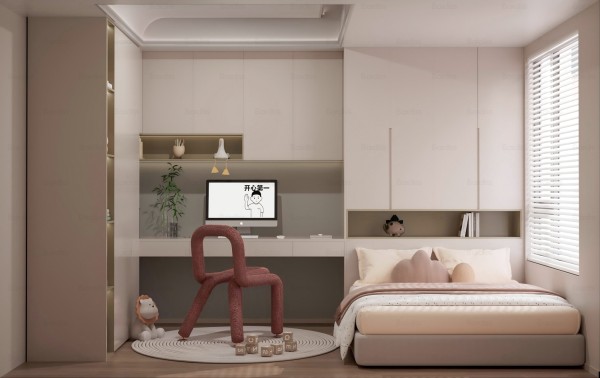 现代奶油风儿童房002