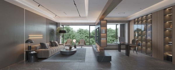 现代意式风复合型客厅002