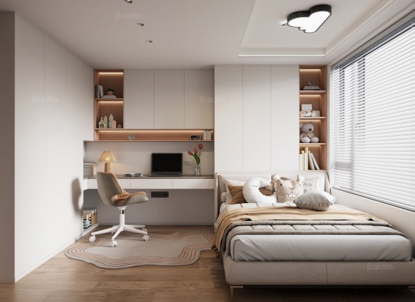 现代奶油风儿童房003