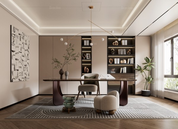 现代轻奢风书房002
