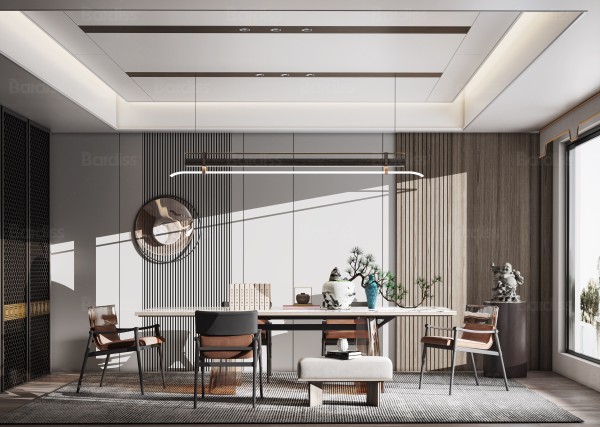 新中式风书房004