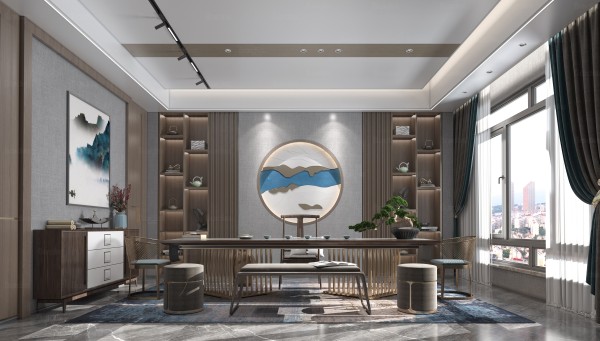 新中式风书房003