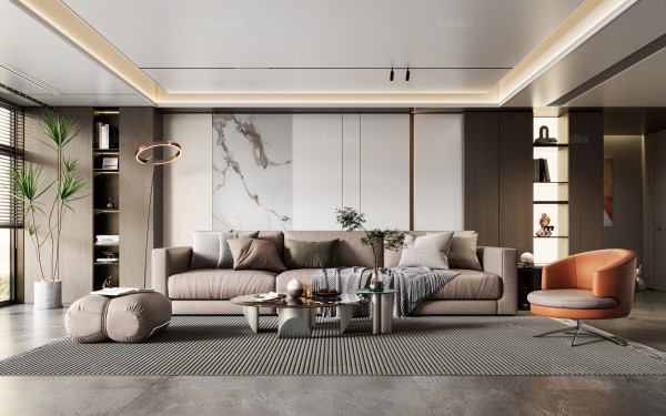 现代轻奢风客厅013