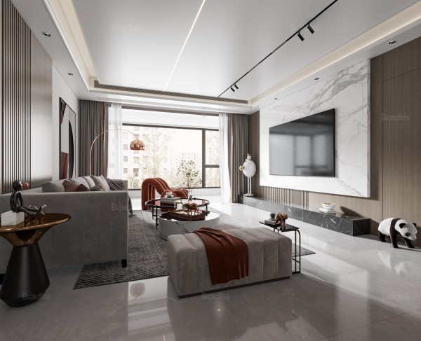 现代轻奢风客厅005