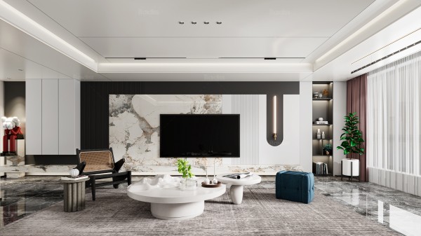 现代轻奢风客厅006