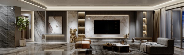 现代轻奢风客餐厅003