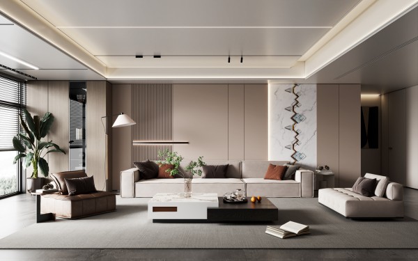 现代轻奢风客厅011