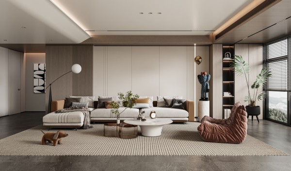 现代轻奢风客厅014