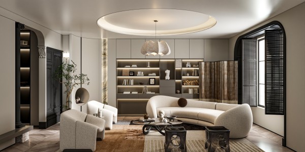 法式轻奢风客厅012