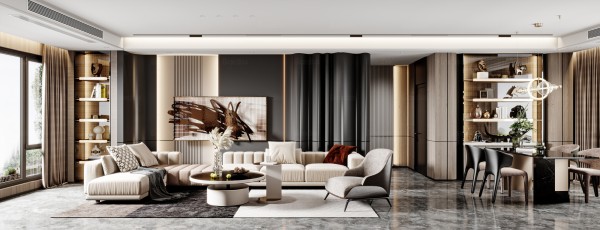 现代轻奢风客餐厅004