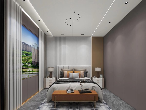 现代简约风卧室001