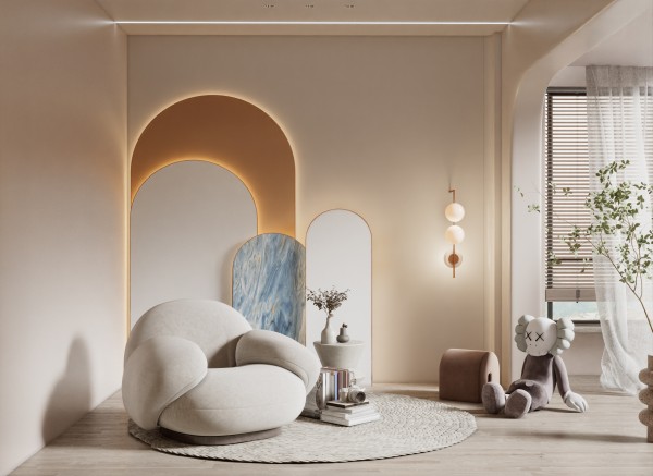 现代奶油风小场景001