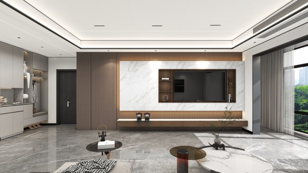 极简风全屋顶墙柜方案001