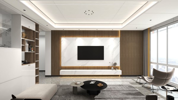 极简风全屋顶墙柜方案003