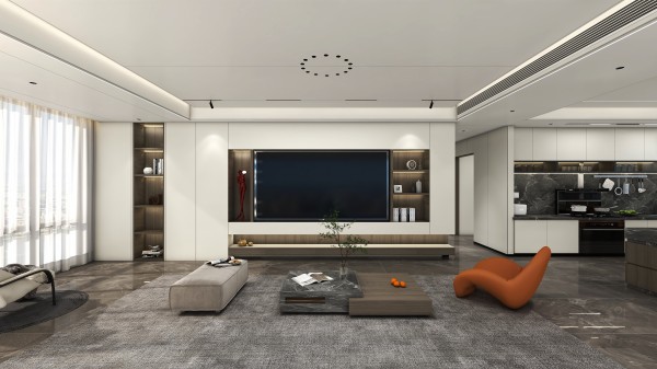 极简风全屋顶墙柜方案004