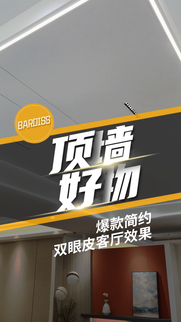 顶墙好物-爆款简约双眼皮客厅效果