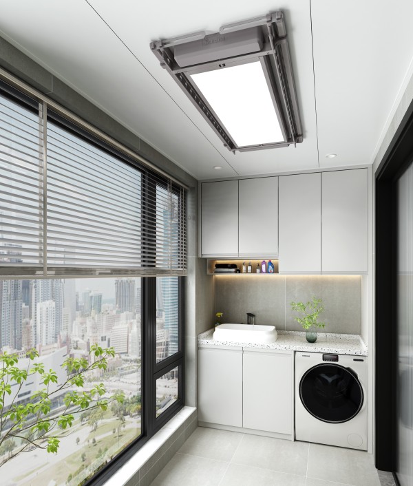 极简风阳台-1151大平板灯晾衣机