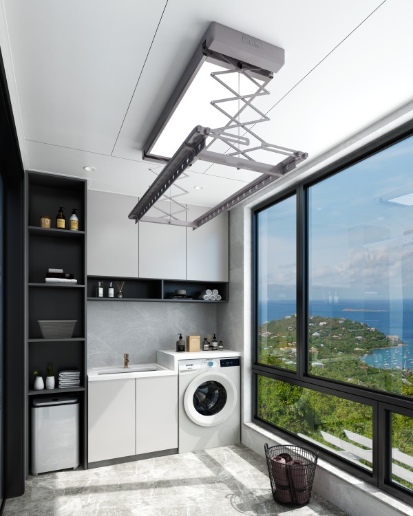 极简风阳台-1154大平板灯晾衣机