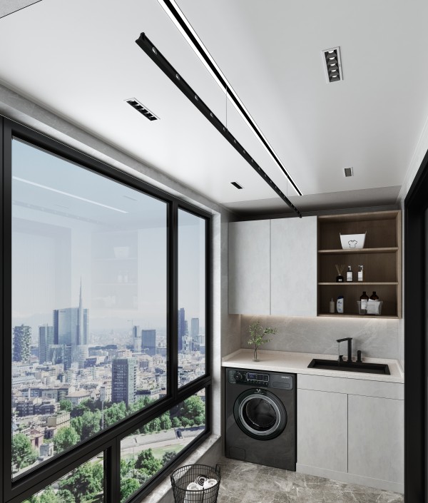 极简风阳台-YC2400-LED 直流.电动晾衣机