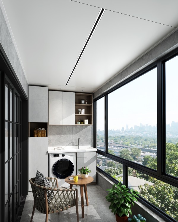 极简风阳台-YC2400-LED 直流.电动晾衣机