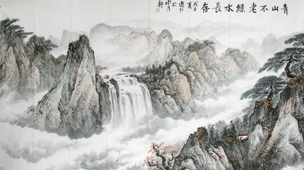 山水自然_观瀑图-003